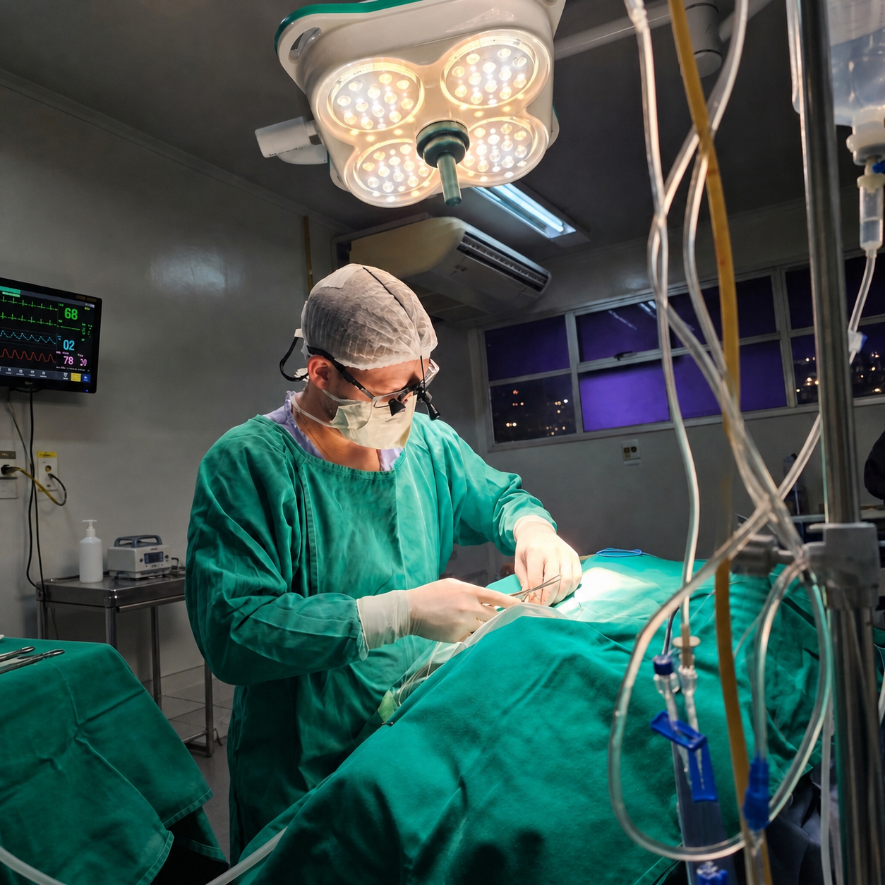 Dr. Rafael Ribeiro em atuação cirúrgica
