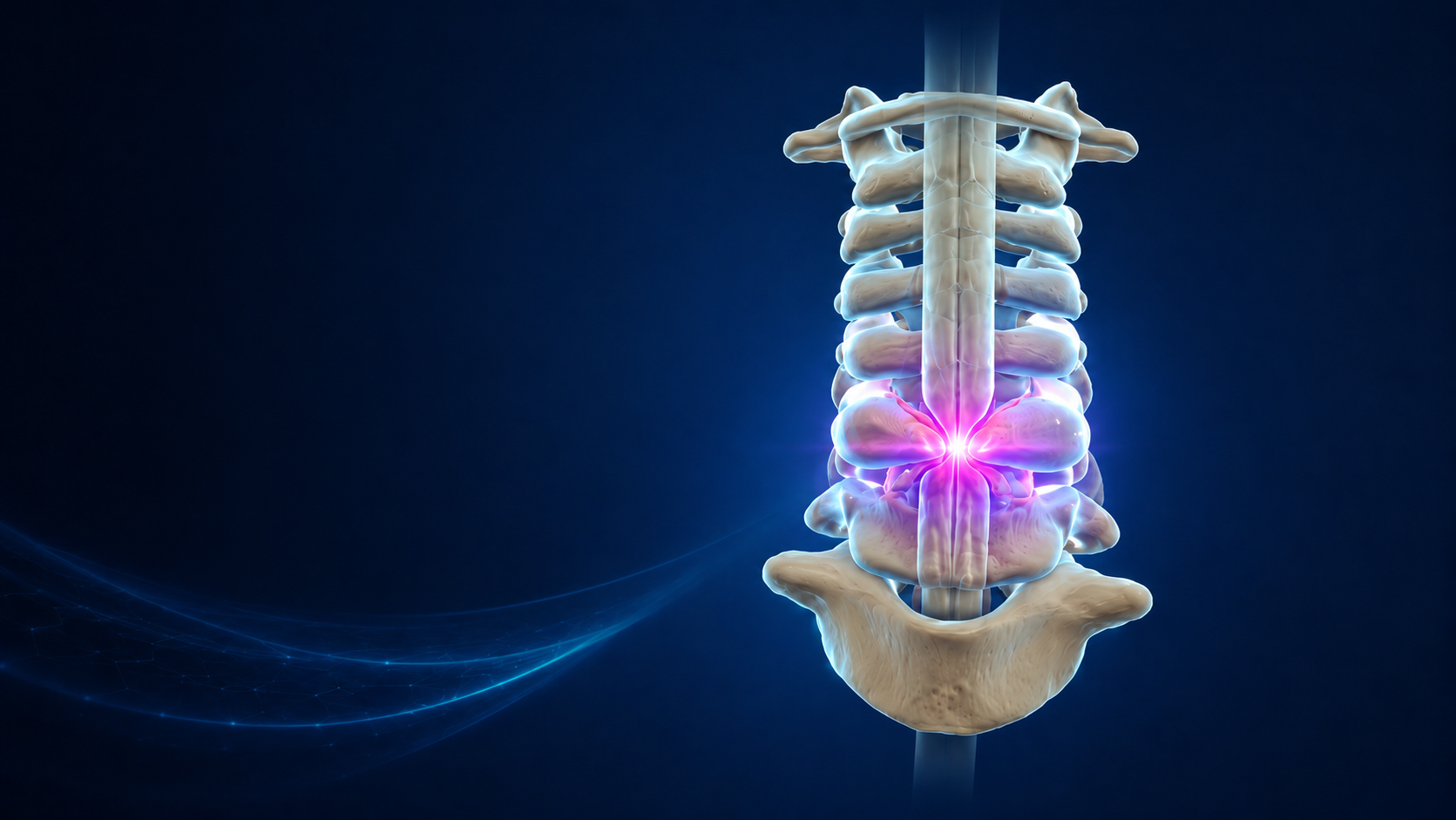 Ilustração sobre estenose do canal vertebral